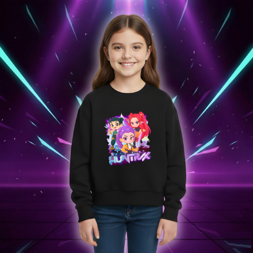 Sweat à Capuche Court Enfant Avec Impression Dessin Animé - 65% Coton, 35% Polyester - Pour Filles, Sport Et Loisirs