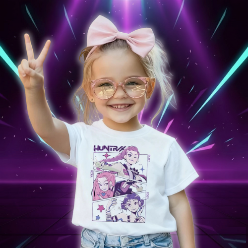 T-shirt Blanc KPop Demon Hunters pour Enfant