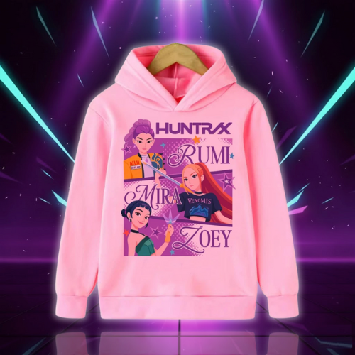 Sweat à Capuche Rose Huntrix Demon Hunters