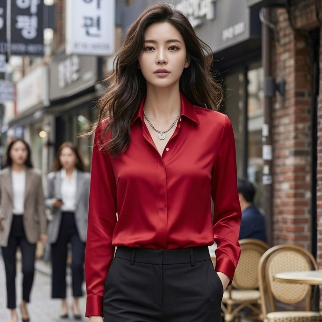 Chemise Satinée Elégante Femme