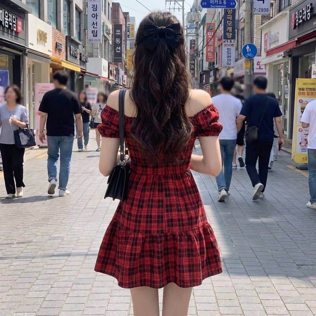 Robe à Carreaux Rouge