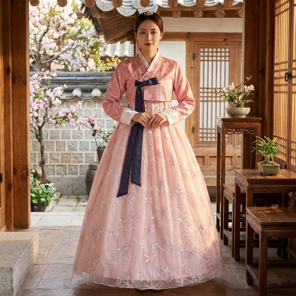 Hanbok Femme à Motifs