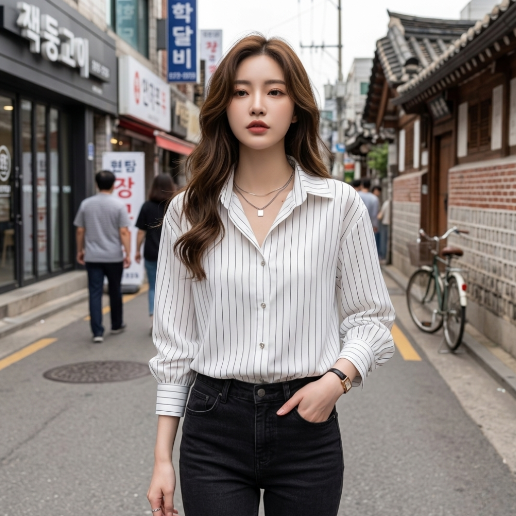 Chemise Rayée Loose