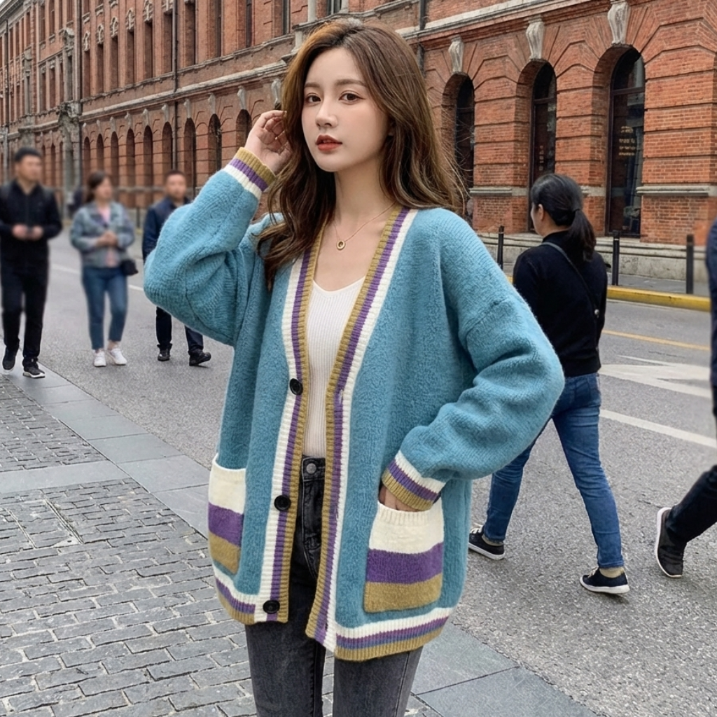Pull Cardigan Oversize Femme