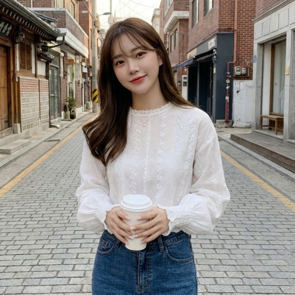 Blouse Dentelle Blanche Oversize