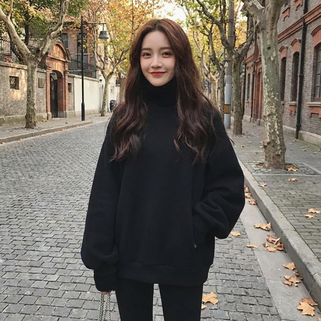 Pull Korean à Col Roulé