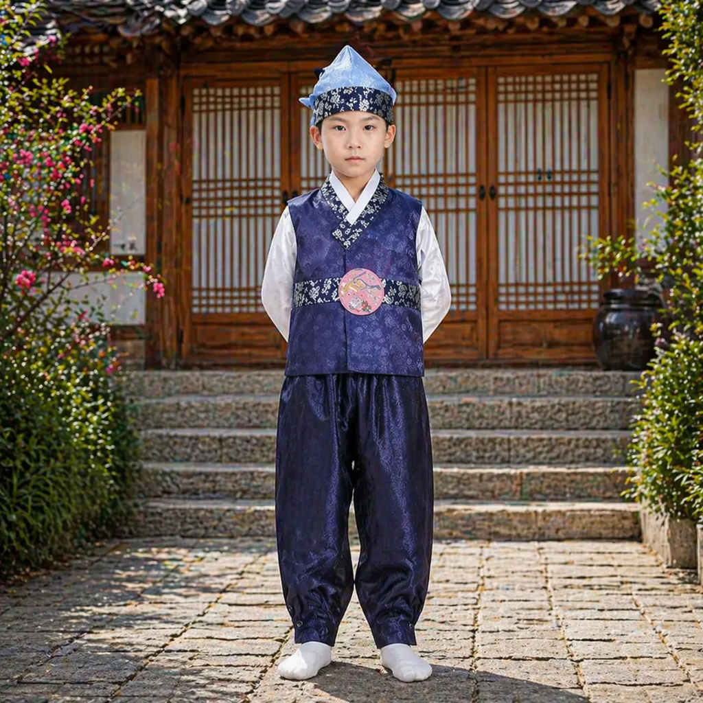Hanbok Garçon avec Coiffe