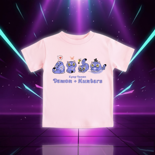 2025 Hot Movie Soft Cotton Baby Girls T Shirt Children's Clothing KPop Demon Hunters Fans Gifts Kids Clothes Fashion Casual Tops