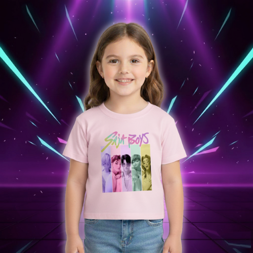 2025 Hot Movie Soft Cotton Baby Girls T Shirt Children's Clothing KPop Demon Hunters Fans Gifts Kids Clothes Fashion Casual Tops (Copie)