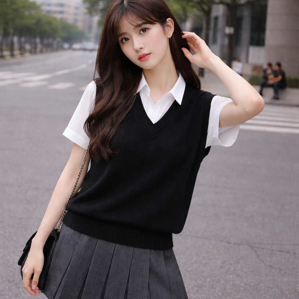 Pull Sans Manches Col V