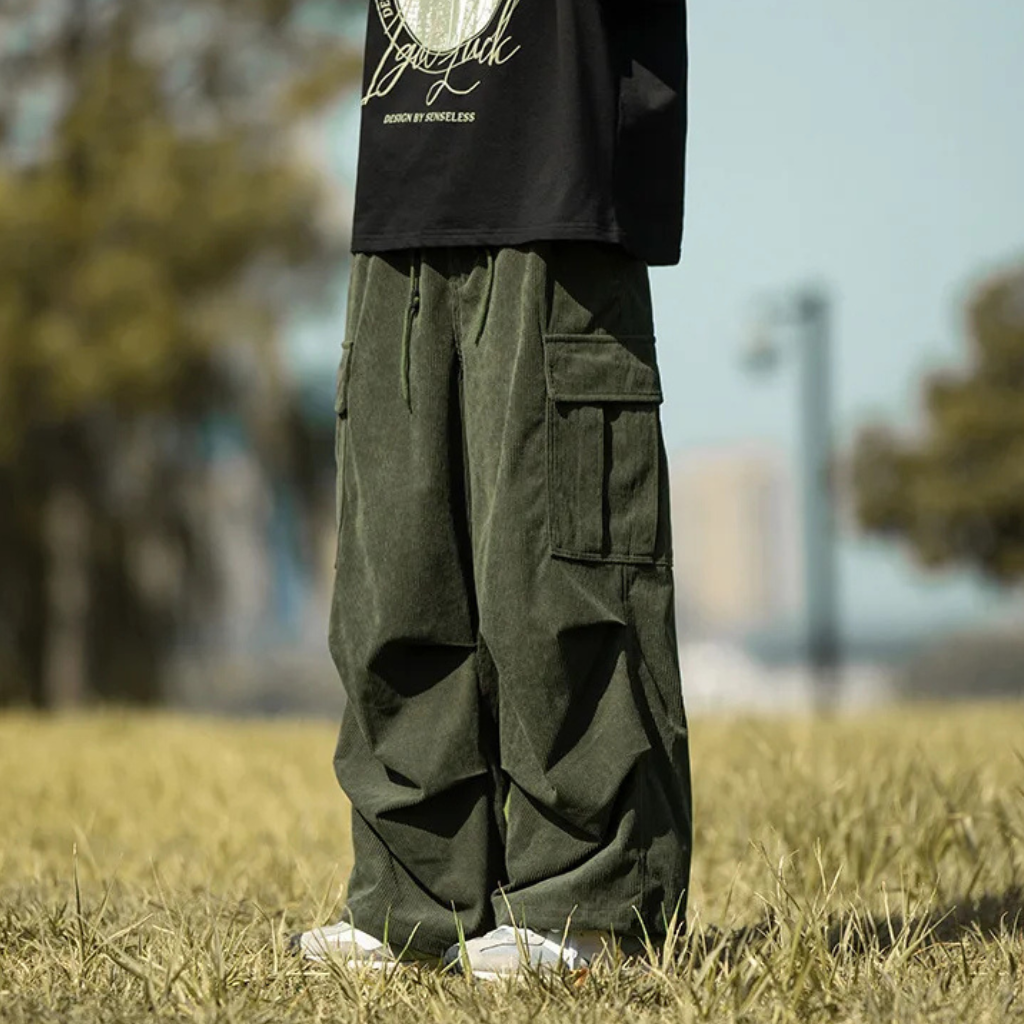 Pantalon Cargo Velours Côtelé