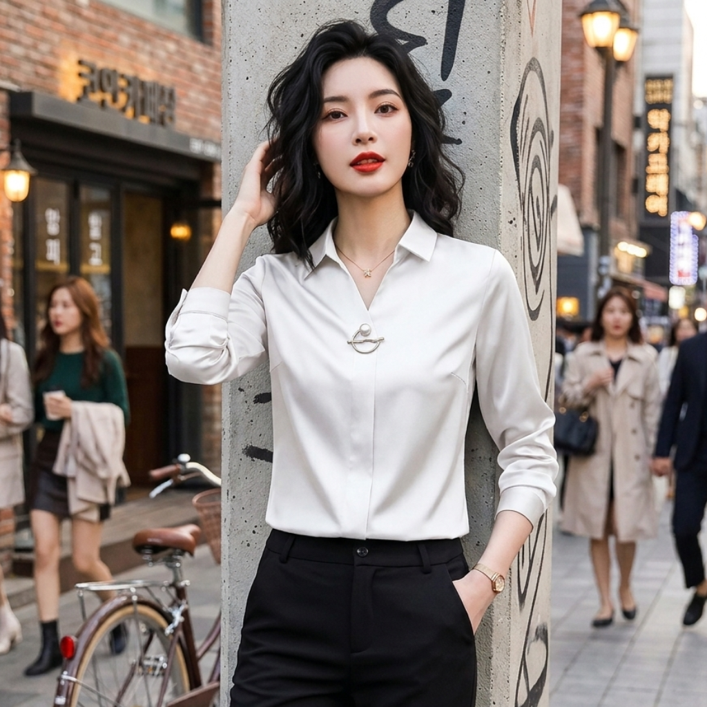 Blouse Fluide Col Chemise