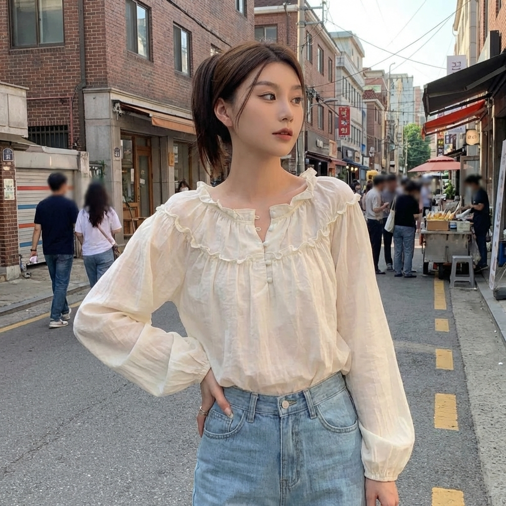 Blouse à Manches Bouffantes