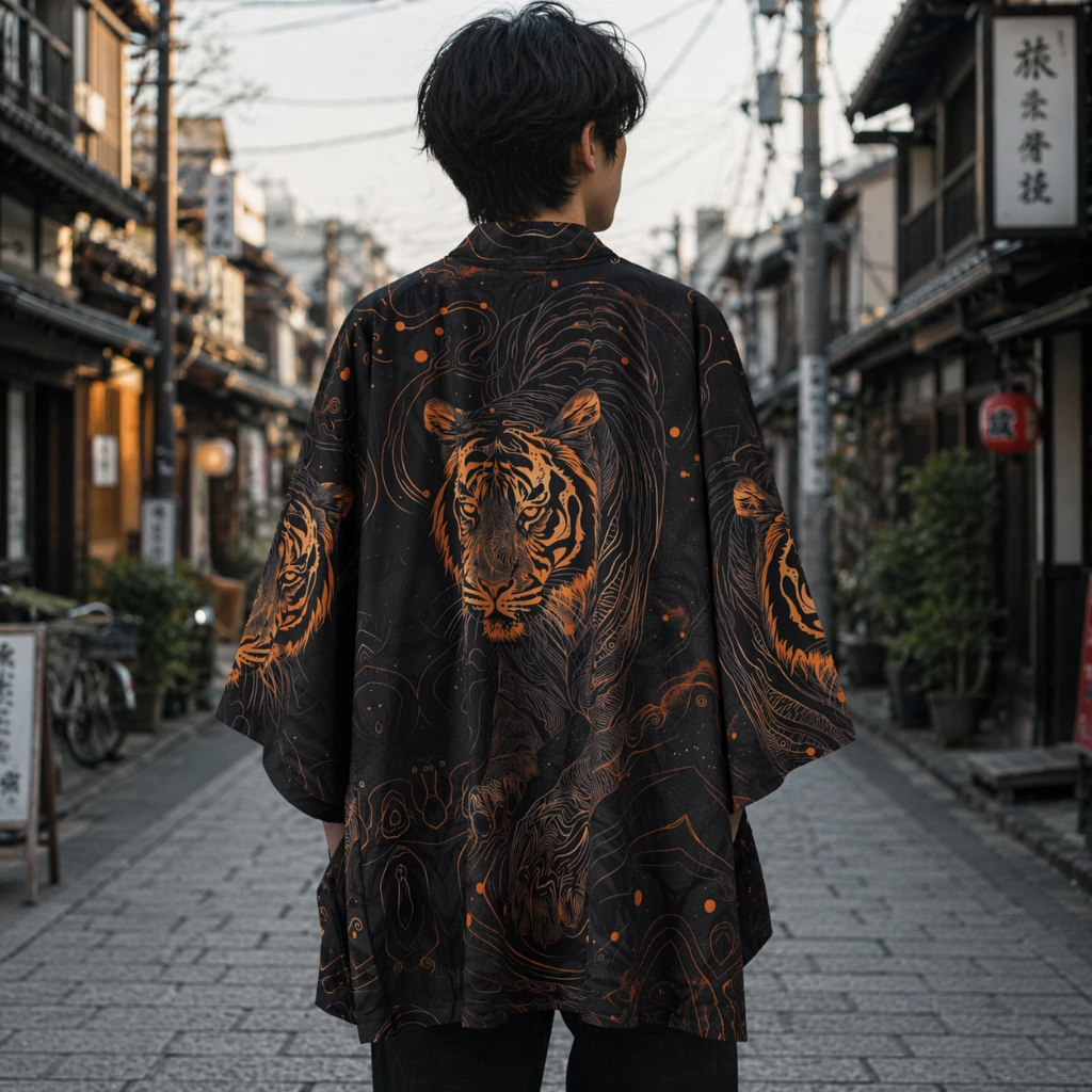 Veste Kimono Homme Tigre