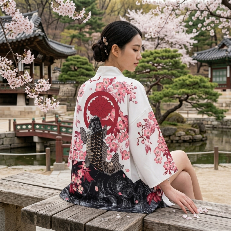 Veste Kimono Carpe Koï