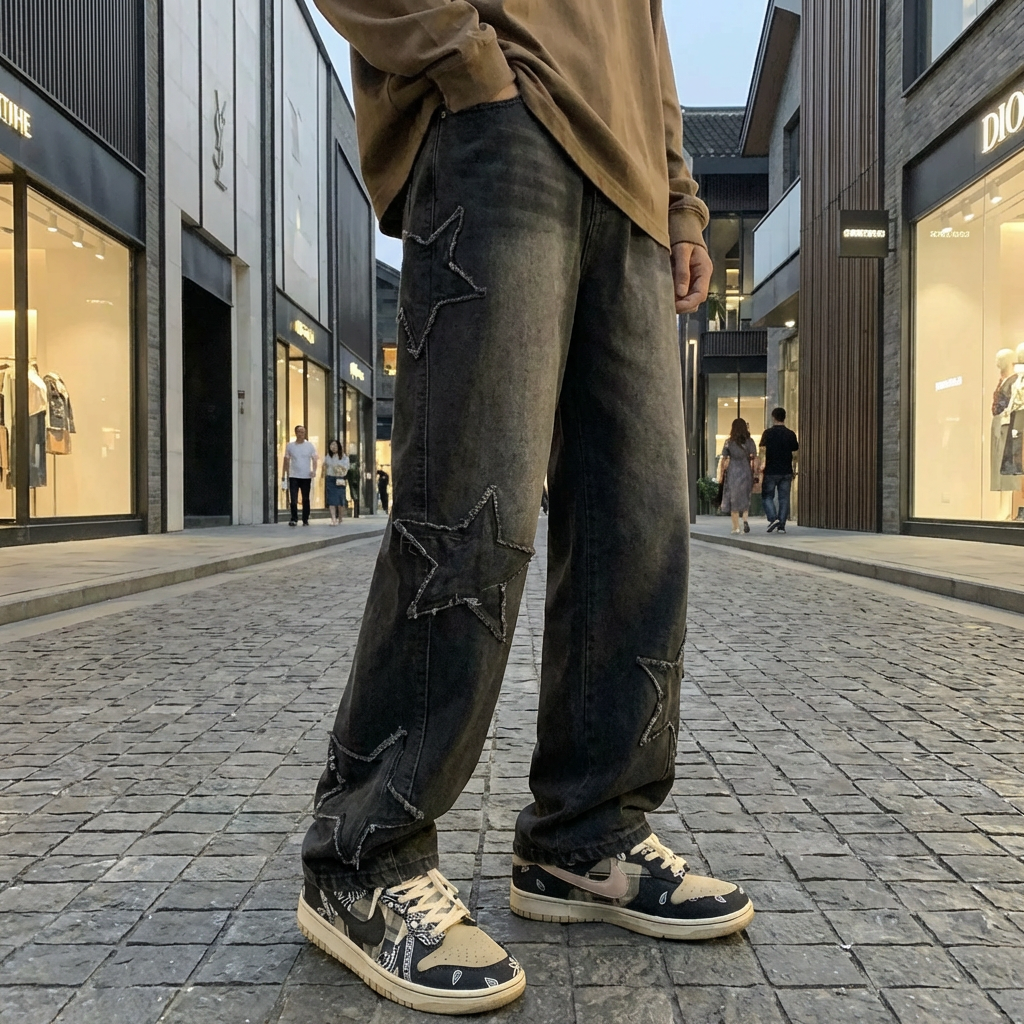 Jean Baggy Etoiles Brodées