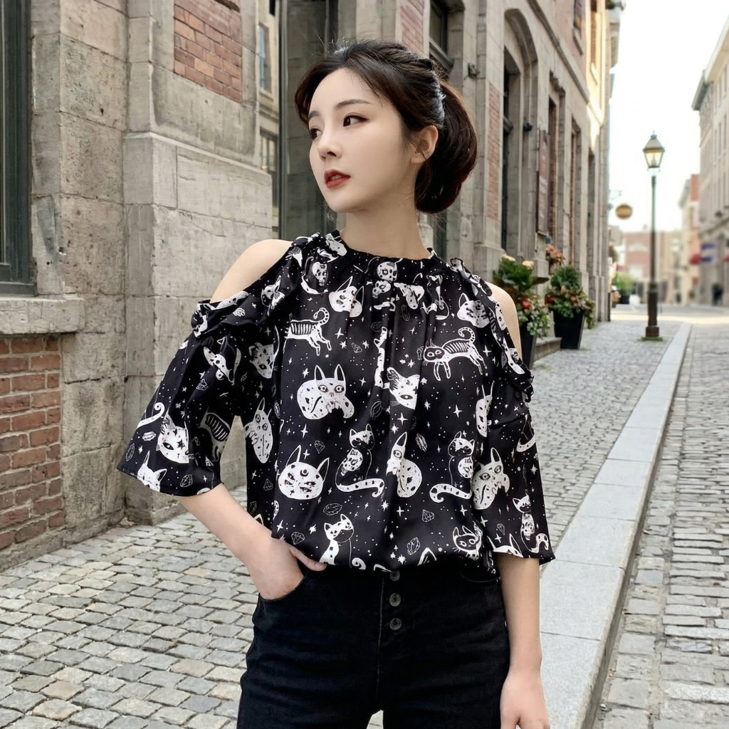 Blouse Imprimé Chat