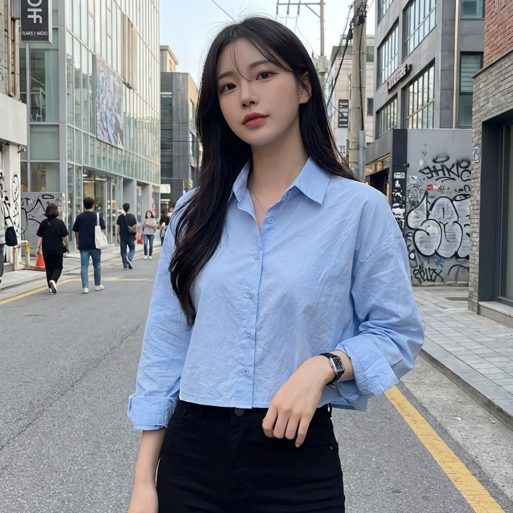 Chemise Crop Top Oversize