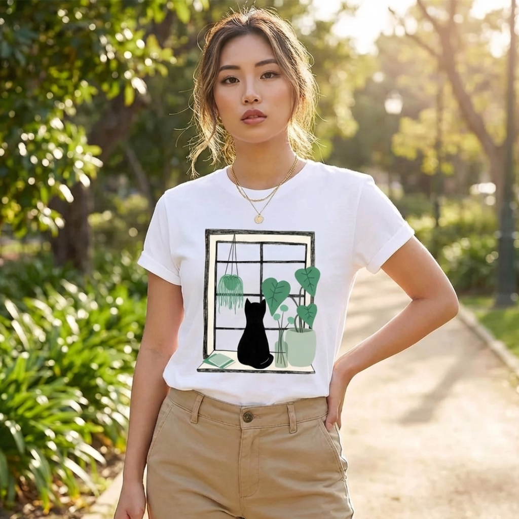 T-shirt Coréen Imprimé Cartoon