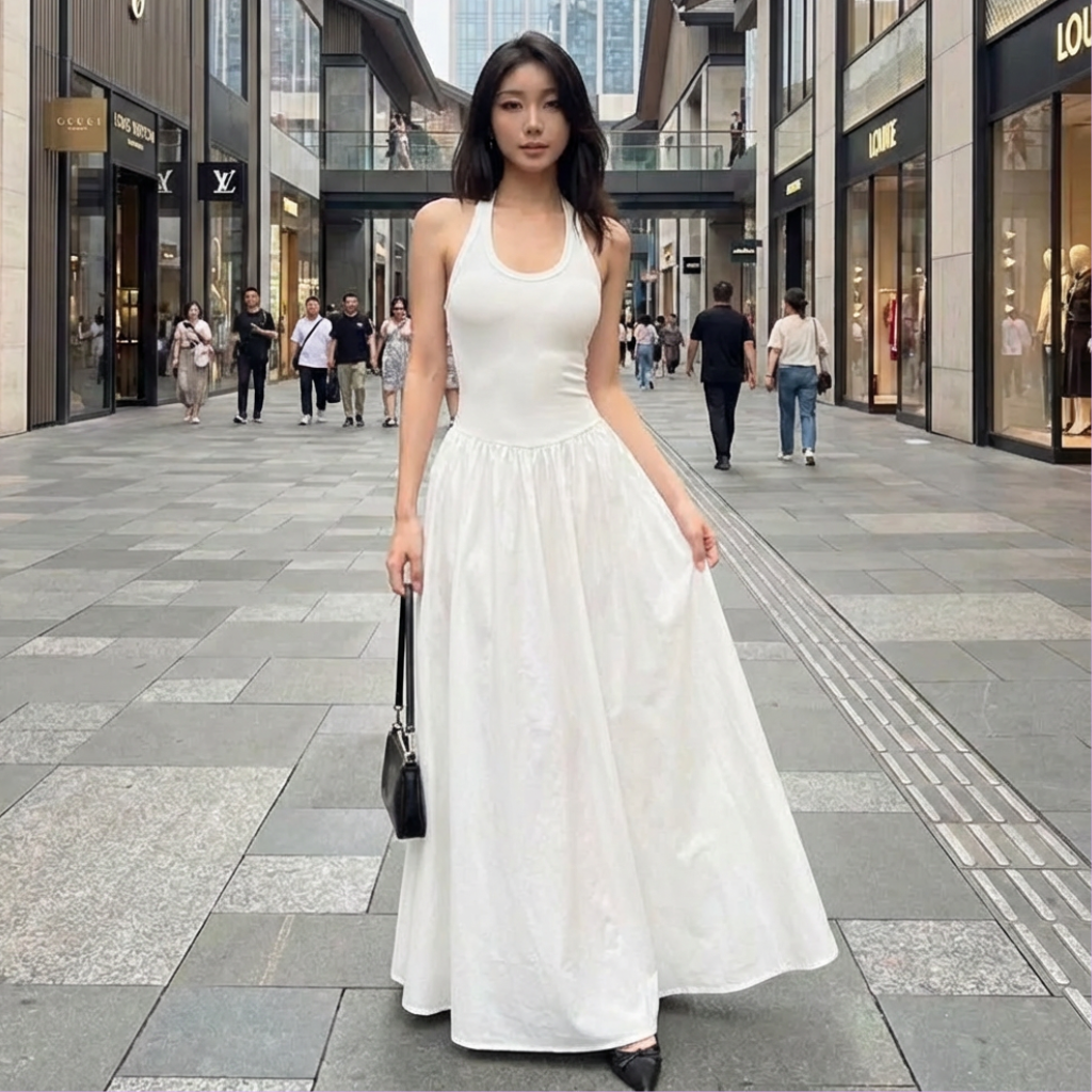 Robe Longue à Bretelles Style Coréen