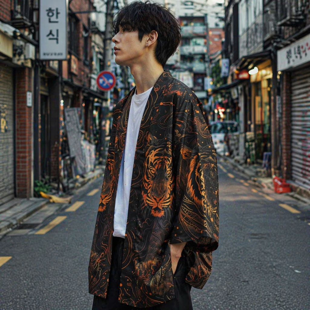 Veste Kimono Homme Tigre
