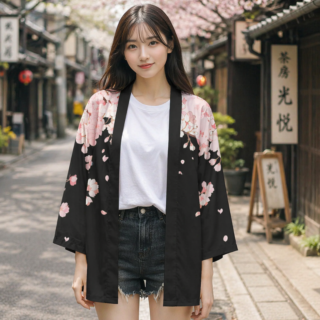 Veste Kimono Fleurie