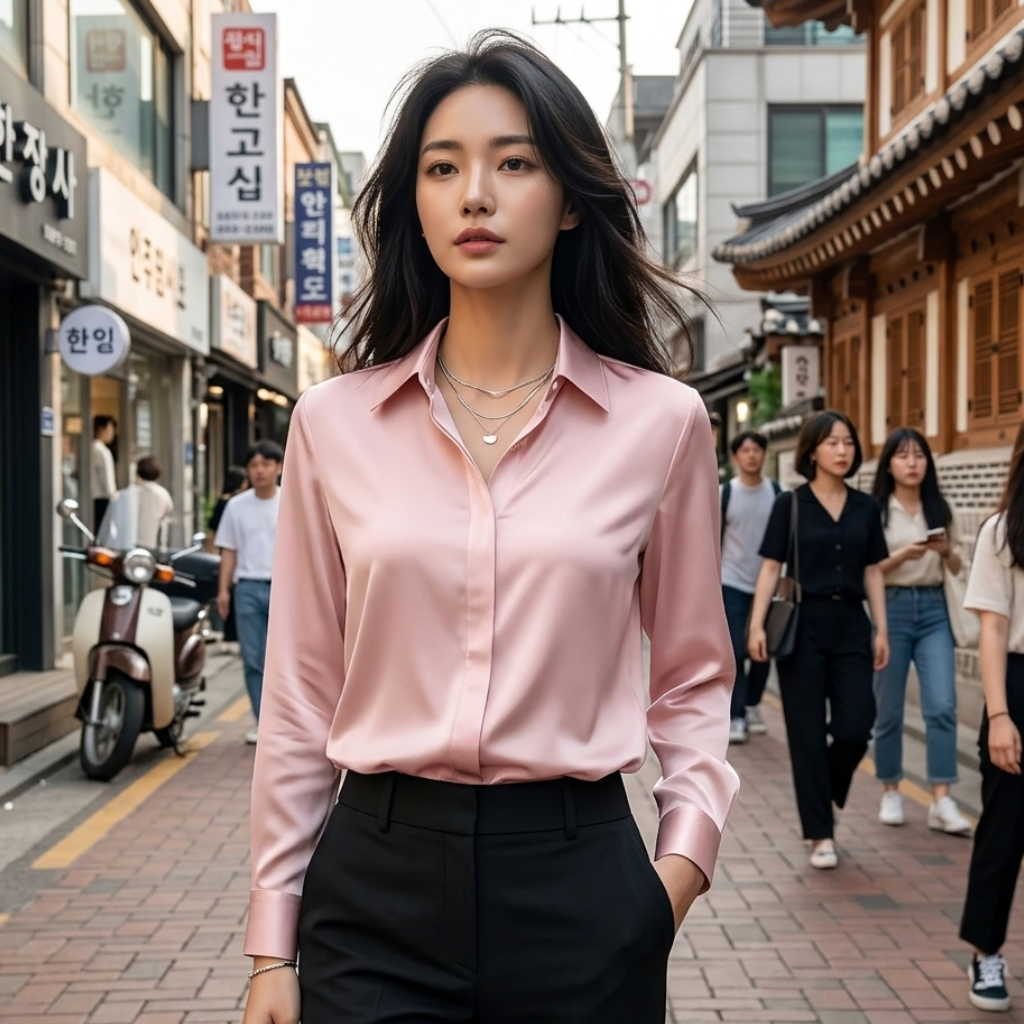 Chemise Satinée Elégante Femme