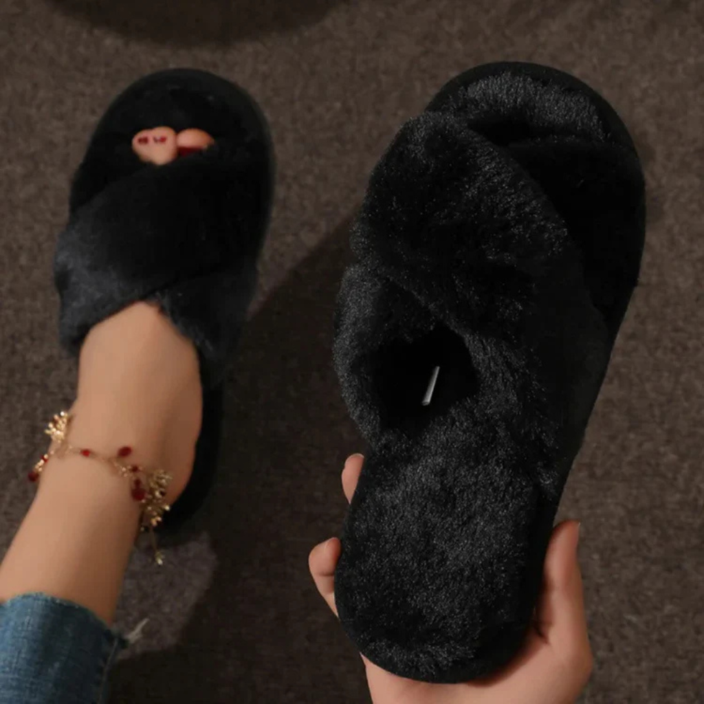 Mules Croisées Fourrure