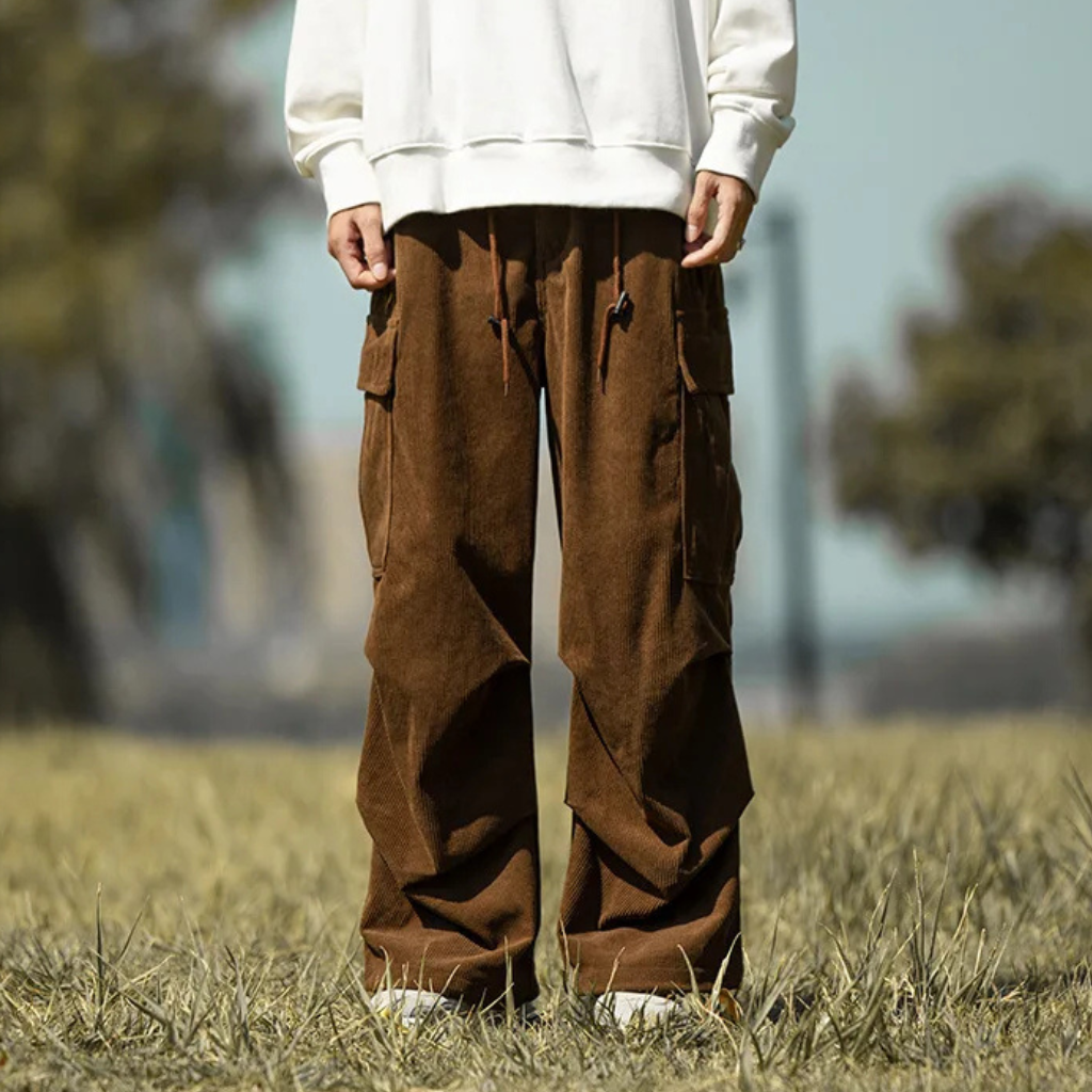 Pantalon Cargo Velours Côtelé