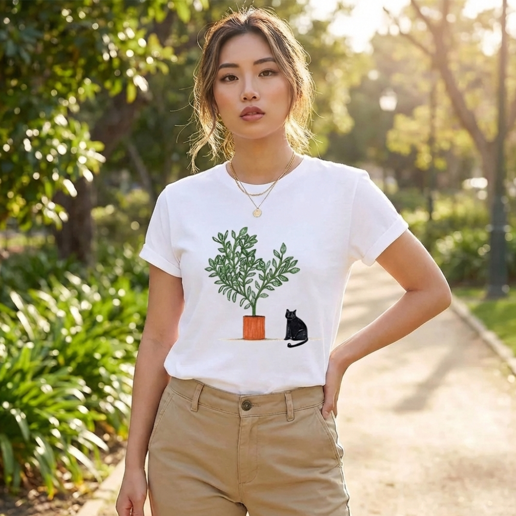 T-shirt Coréen Imprimé Cartoon