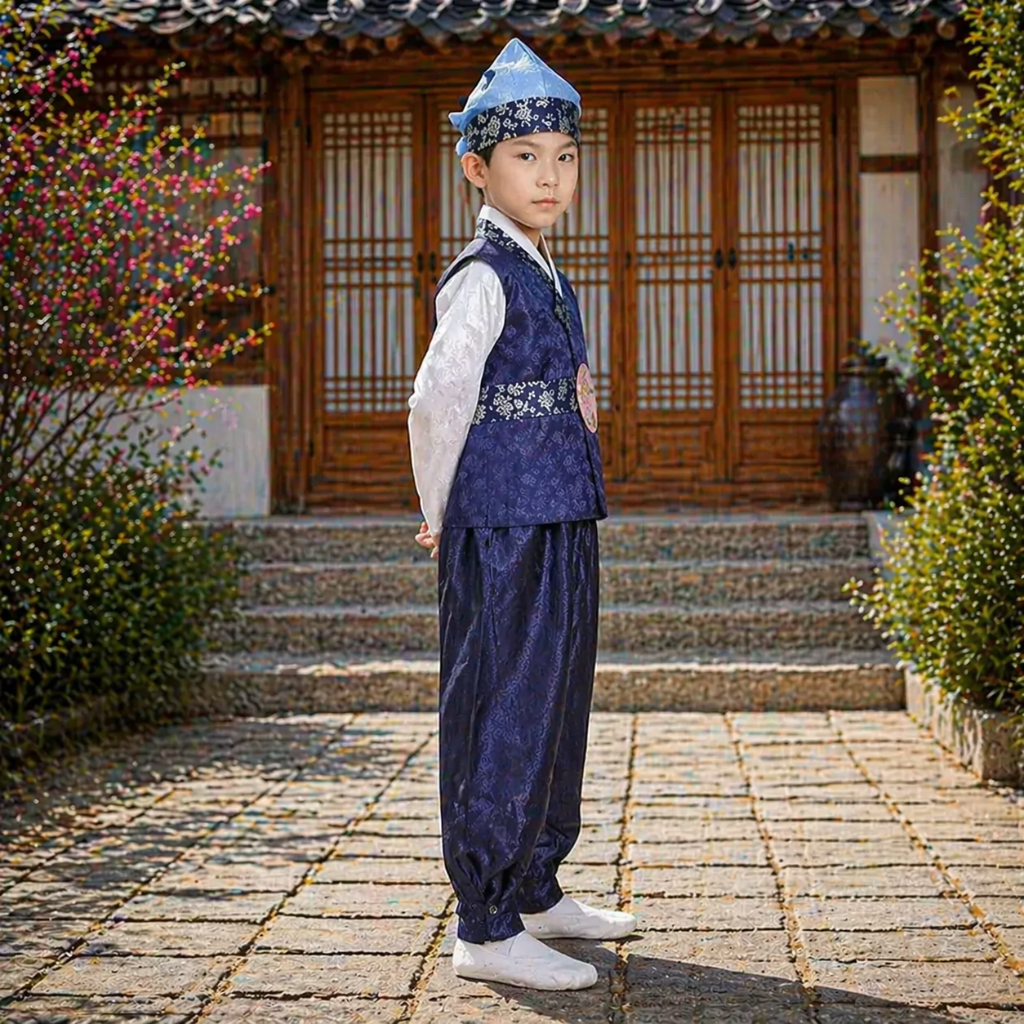 Hanbok Garçon avec Coiffe