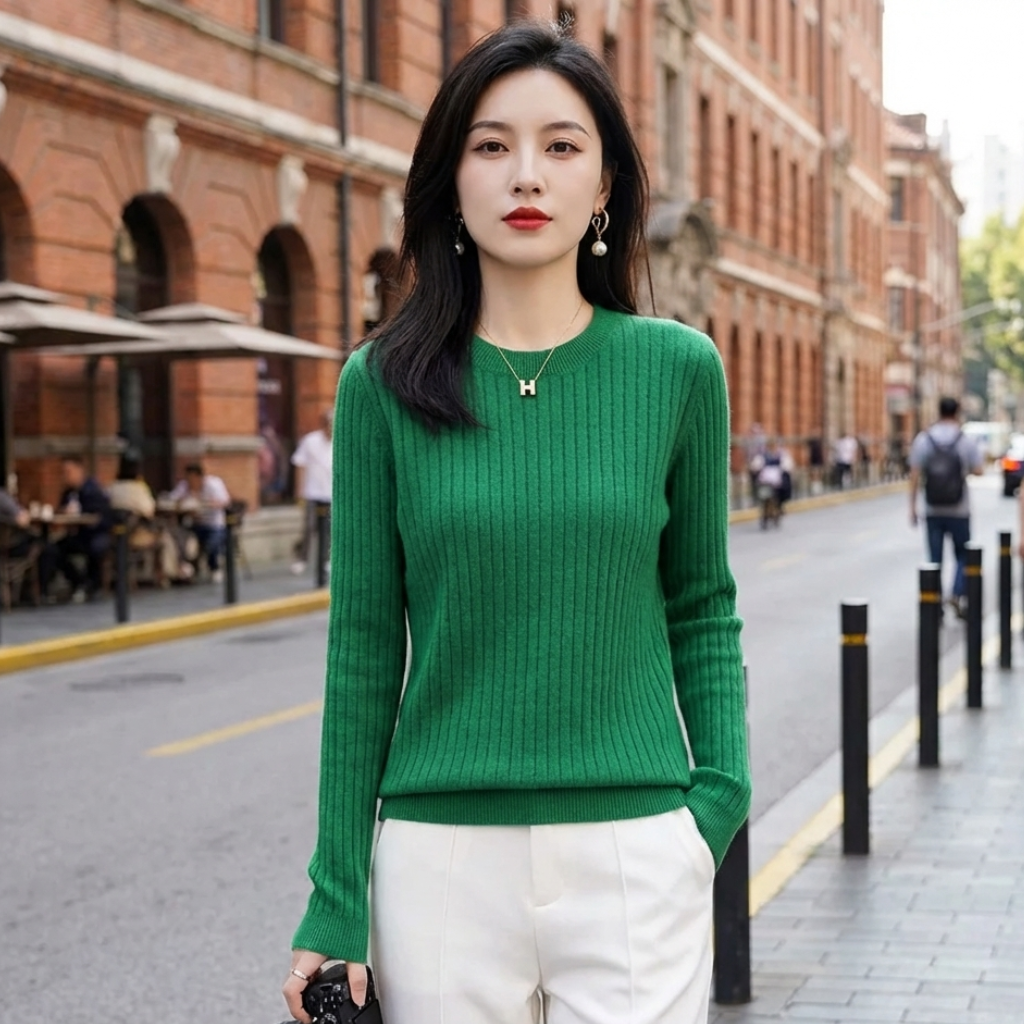 Pull Coréen Maille Côtelée