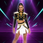 Anime Kid's Kpop Demon Hunter Cosplay Rumi Zoey Mira Costume Girls Black Golden Stage Performance Clothes Halloween Costume