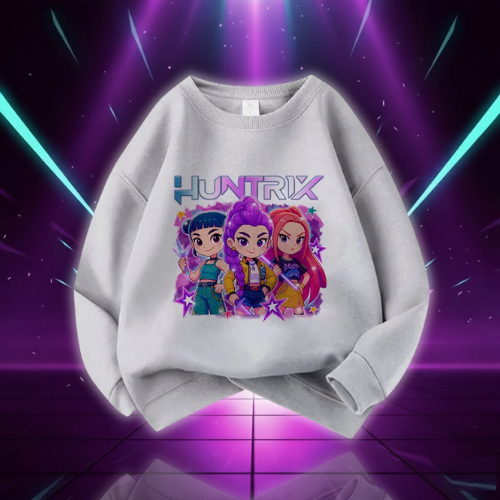 Casual Unisex  Boys Girls Movie Fans Gift Hoodie Manga Kids Huntrix Kpop Demon Hunters Children's Sweatshirt Cute Tiger Hoody (Copie)