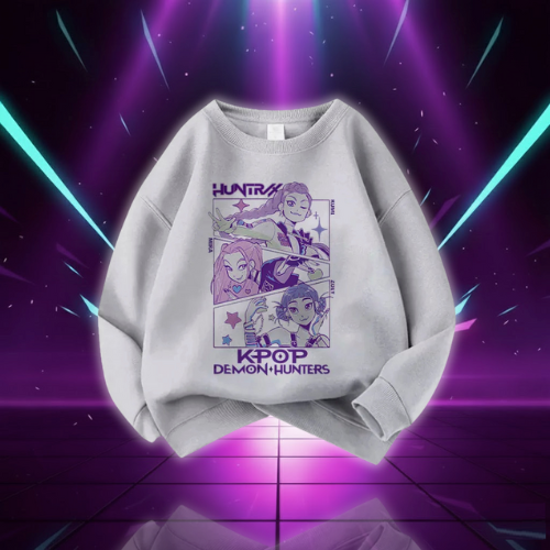 YiJee Sweat à Capuche Kpop Huntrix Enfants - Pull Streetwear Crop Top Fille Garçon 2-16 Ans