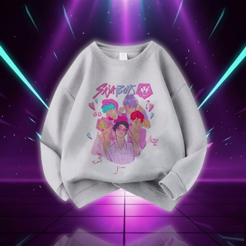 Casual Unisex  Boys Girls Movie Fans Gift Hoodie Manga Kids Huntrix Kpop Demon Hunters Children's Sweatshirt Cute Tiger Hoody
