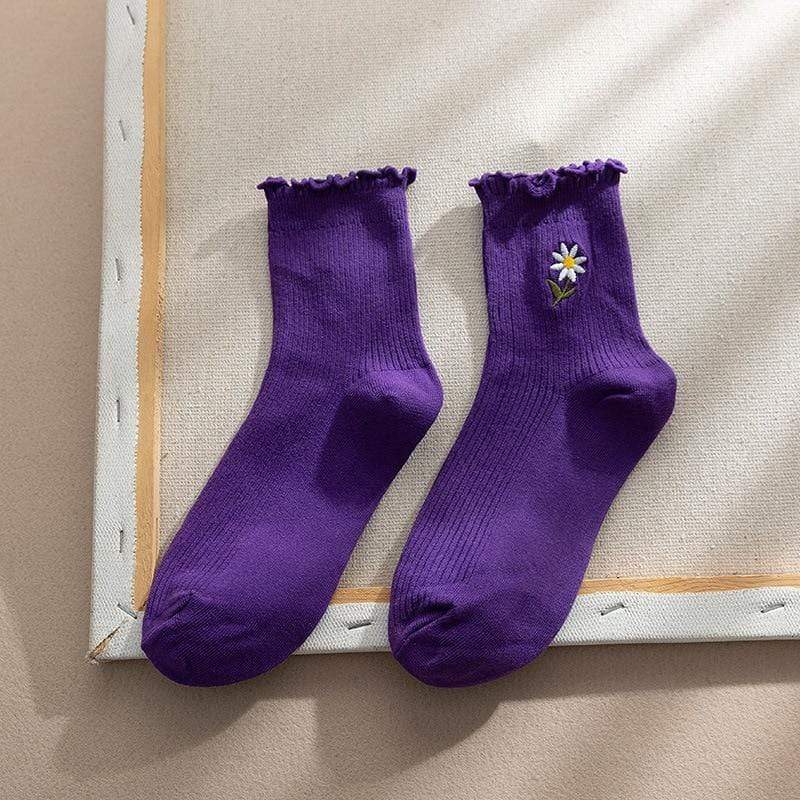 Chaussette Coreenne Fleurie