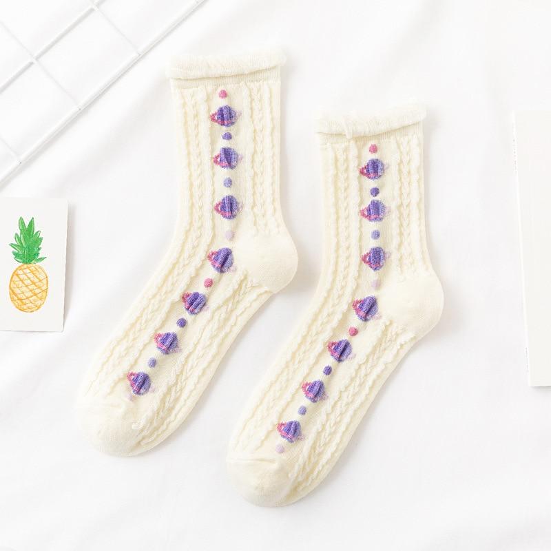 Chaussette Coreenne a Fleurs