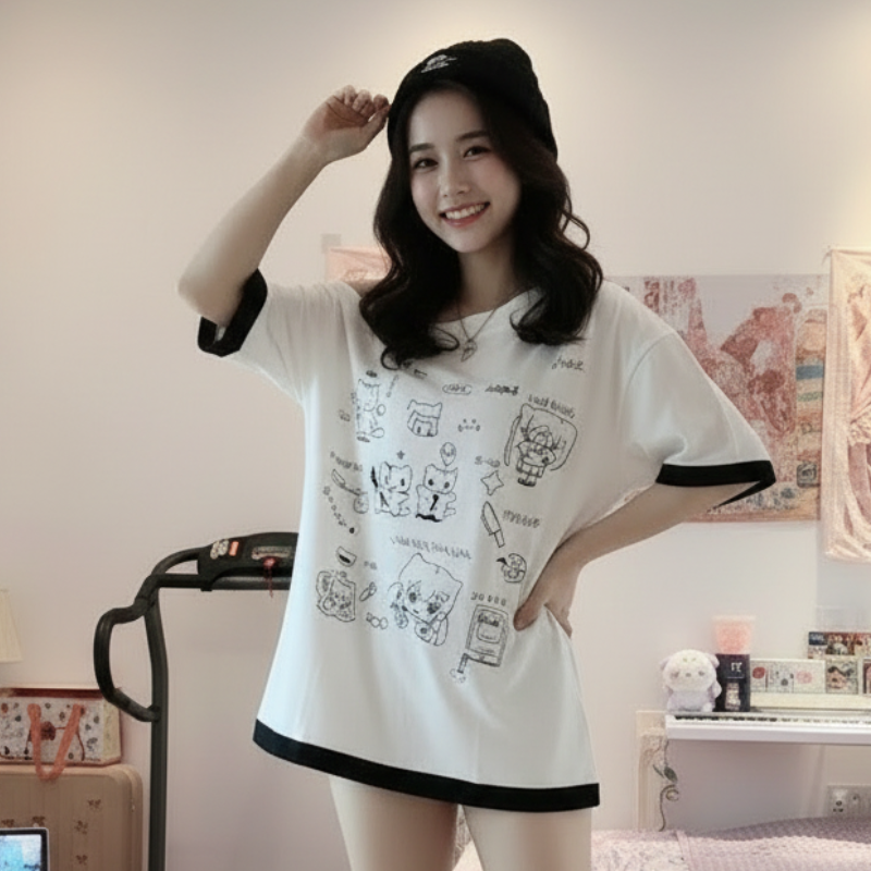 T-Shirt Oversize Coréen Harajuku