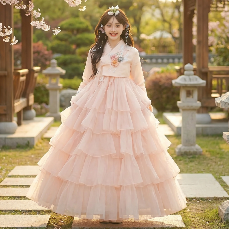 Hanbok Femme à Volants