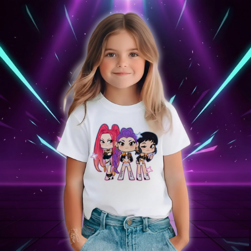 Fashion Movie Kids T-shirt KPop Demon Hunters  Funny Gift for Fans Tshirt K-Pop Demon Hunters Clothes Cool Girls Tee Top (Copie)