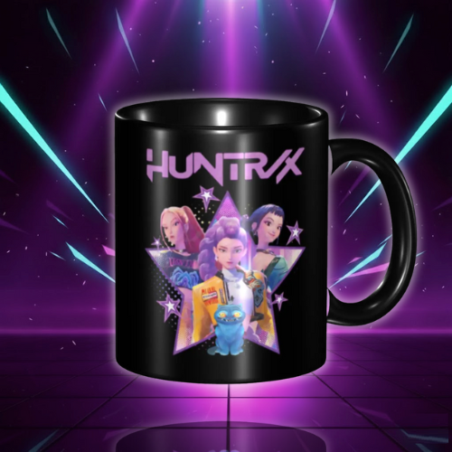 Funny Kpop Demon Hunters Huntrix Kpop Demon Hunters Huntrix Coffee Cup Home 2025 Movie Derpy Tiger 2025 Movie Derpy Tiger Mugs