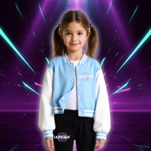 Huntrix Rumi Girls Kpop Demon Hunters Costume Zoey Mira Print Baseball Uniform Autumn Long Sleeve Jacket Coat Fans Gift for Kids (Copie)