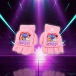 K-pop Demon Hunters Half Finger Flip Gloves Cute Girl Warmth Touchable Screen Knitted Glove Fashion Cartoon Anime Winter Gift