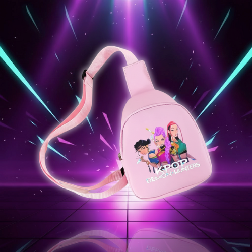 K-pop Demon Hunters Kawaii Chest Pack for Boys Girls Anime Cartoon Fashion Shoulder Bag Students Portable Crossbody Pouch Gifts