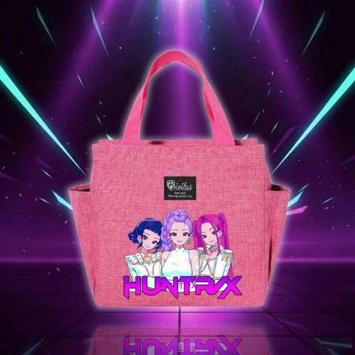 KPop Demon Hunters Lunch Bag Men Women Cartoon Rumi Bento Thermal Handbags Huntrix Thickened Insulation Lunch Box Bags Teen Gift