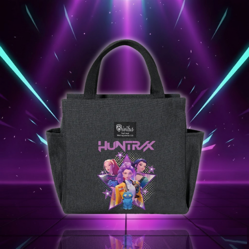 KPop Demon Hunters Lunch Bag Men Women Cartoon Rumi Bento Thermal Handbags Huntrix Thickened Insulation Lunch Box Bags Teen Gift