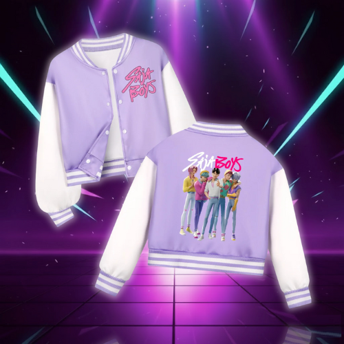 KPop Demon Hunters Saja Boys Children Hoodies Baseball Uniform Jacket And Pants Sets for Boys Girls Fashion Cartoon Sweatshirts