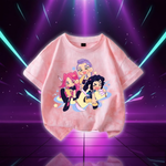 KPop Demon Hunters Tie-dye T-shirt Girls Short Sleeve Tops Rumi Mira Zoey Printed Tee Shirts Kawaii Summer Children's Clothing (Copie)