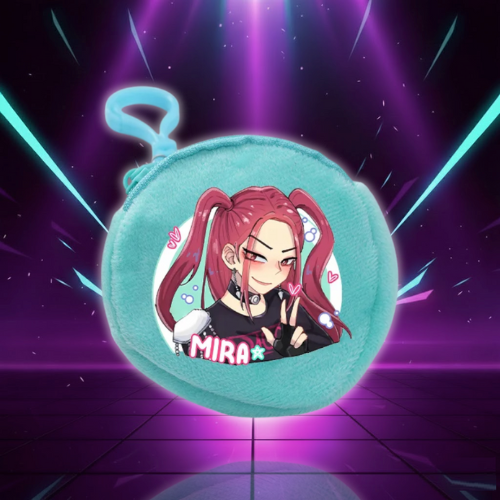 KPop Demon Hunters Zipper Purse Convenient Simple Coin Wallet Anime Round Mini Storage Bag Cute Keychain Headphone Carrying Case